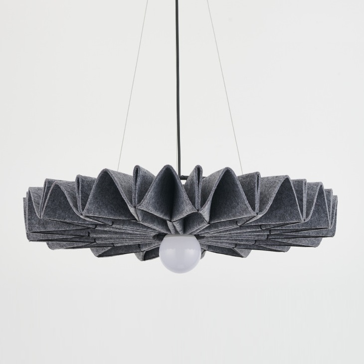 Светильник DZN-13721 СЕРЫЙ ` D600/H150+1200/1/E27/40W ECHO ACOUSTIC войлочный акустический светильни