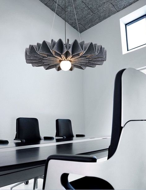 Светильник DZN-13721 СЕРЫЙ ` D600/H150+1200/1/E27/40W ECHO ACOUSTIC войлочный акустический светильни