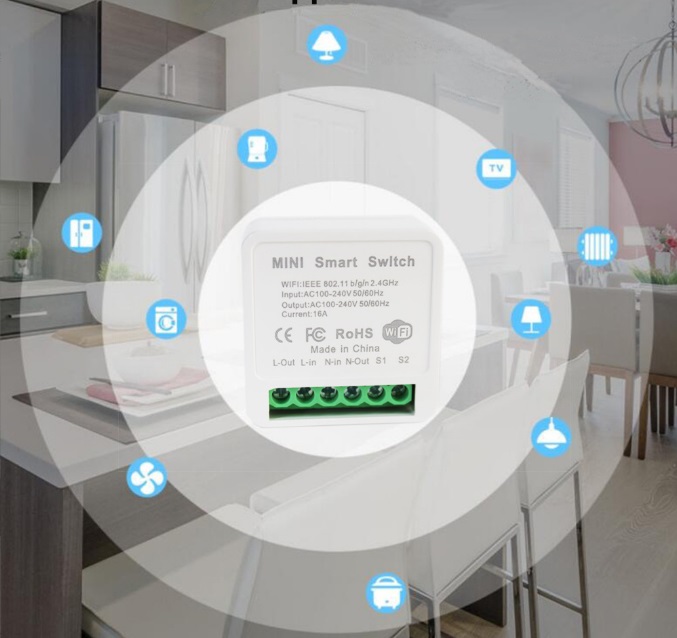 Реле 4-х канальное 4CH WI-FI SWITCH MODULE УМНЫЙ-ДОМ max4*150W max4*2,5A IP20 SPF10540