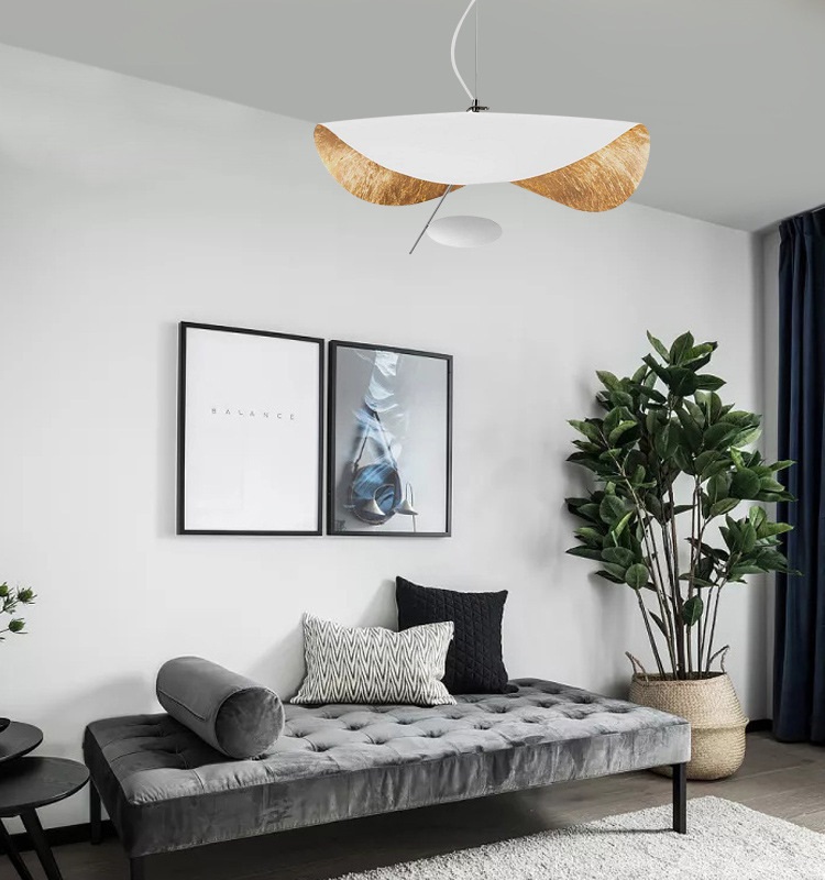 Светильник DZN-8469 БЕЛЫЙ+ЗОЛОТО ФОЛЬГА ` D400/H1200/1/LED/18W/3000K GOLD-TINFOIL 23-09