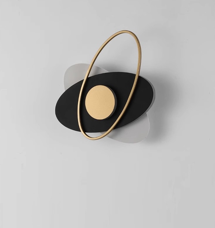 Светильник настенный ElegantLight DZN-11969 ЧЕРНЫЙ + ЗОЛОТО ` D270/H60/2/LED/22W/4500K