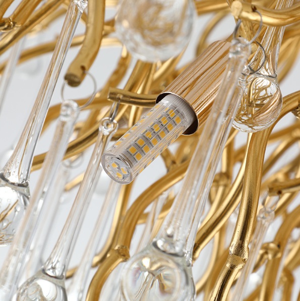 Светильник подвесной ElegantLight DZN-8197 GOLD/ЗОЛОТО ` D1200*600/H2000/12/G9/35W RAIN 22-07