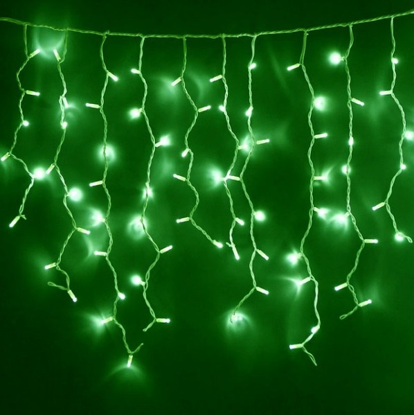 Гирлянда БАРОМА ЗЕЛЕНЫЙ Ecola LED 220V IP44 5x0.5м 135Led Green, 8 режимов, прозр.провод с вилкой